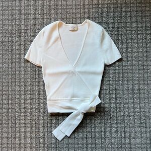 Aritzia Wilfred All Tied Up Sweater - Light Birch